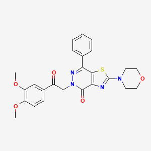 molecular formula C25H24N4O5S B2553367 5-(2-(3,4-dimethoxyphenyl)-2-oxoethyl)-2-morpholino-7-phenylthiazolo[4,5-d]pyridazin-4(5H)-one CAS No. 1021045-03-3