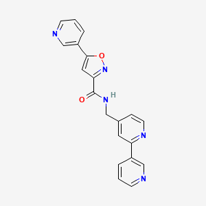 molecular formula C20H15N5O2 B2553386 N-({[2,3'-bipyridine]-4-yl}methyl)-5-(pyridin-3-yl)-1,2-oxazole-3-carboxamide CAS No. 1903070-98-3