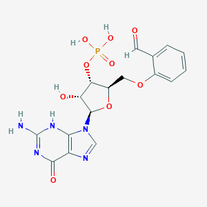 molecular formula C17H18N5O9P B025534 2-Formylphenyl guanosine monophosphate ester CAS No. 109606-33-9