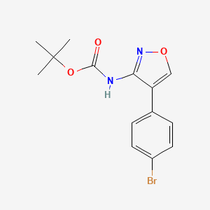molecular formula C14H15BrN2O3 B2553407 Tert-butyl N-[4-(4-bromophenyl)-1,2-oxazol-3-yl]carbamate CAS No. 2490406-87-4
