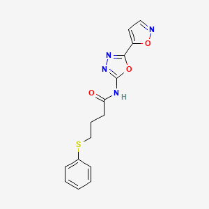 N-(5-(isoxazol-5-yl)-1,3,4-oxadiazol-2-yl)-4-(phenylthio)butanamide