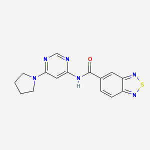 molecular formula C15H14N6OS B2553422 N-[6-(pyrrolidin-1-yl)pyrimidin-4-yl]-2,1,3-benzothiadiazole-5-carboxamide CAS No. 1421533-12-1
