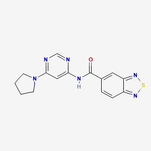 molecular formula C15H14N6OS B2553422 N-(6-(pyrrolidin-1-yl)pyrimidin-4-yl)benzo[c][1,2,5]thiadiazole-5-carboxamide CAS No. 1421533-12-1
