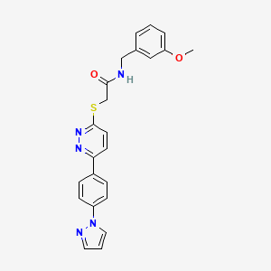 B2553423 2-((6-(4-(1H-pyrazol-1-yl)phenyl)pyridazin-3-yl)thio)-N-(3-methoxybenzyl)acetamide CAS No. 1019097-16-5