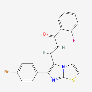 (E)-3-[6-(4-bromophenyl)imidazo[2,1-b][1,3]thiazol-5-yl]-1-(2-fluorophenyl)-2-propen-1-one