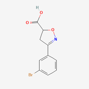 molecular formula C10H8BrNO3 B2553440 3-(3-Bromophenyl)-4,5-dihydroisoxazole-5-carboxylic acid CAS No. 712347-61-0