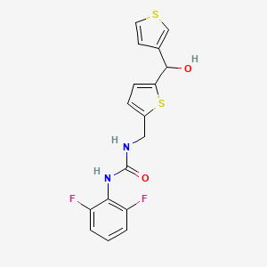 B2553447 1-(2,6-Difluorophenyl)-3-((5-(hydroxy(thiophen-3-yl)methyl)thiophen-2-yl)methyl)urea CAS No. 1797762-99-2