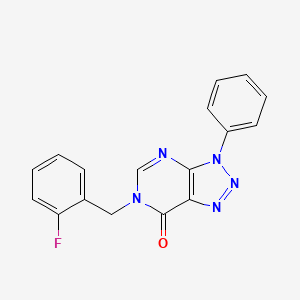 molecular formula C17H12FN5O B2553458 6-[(2-fluorophenyl)methyl]-3-phenyl-3H,6H,7H-[1,2,3]triazolo[4,5-d]pyrimidin-7-one CAS No. 892479-39-9