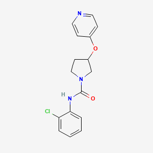 molecular formula C16H16ClN3O2 B2553491 N-(2-chlorophenyl)-3-(pyridin-4-yloxy)pyrrolidine-1-carboxamide CAS No. 2034575-32-9