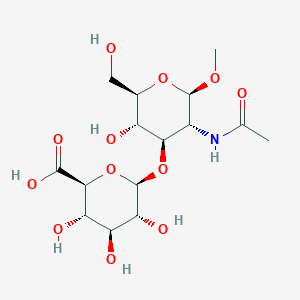 molecular formula C15H25NO12 B025535 (2S,3S,4S,5R,6R)-6-[(2R,3S,4R,5R,6R)-5-acetamido-3-hydroxy-2-(hydroxymethyl)-6-methoxyoxan-4-yl]oxy-3,4,5-trihydroxyoxane-2-carboxylic acid CAS No. 106759-09-5
