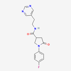 1-(4-fluorophenyl)-5-oxo-N-(2-(pyrimidin-5-yl)ethyl)pyrrolidine-3-carboxamide