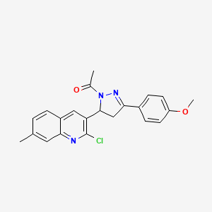 1-[3-(2-Chloro-7-methylquinolin-3-yl)-5-(4-methoxyphenyl)-3,4-dihydropyrazol-2-yl]ethanone