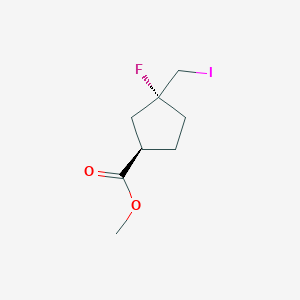 Methyl (1R,3R)-3-fluoro-3-(iodomethyl)cyclopentane-1-carboxylate