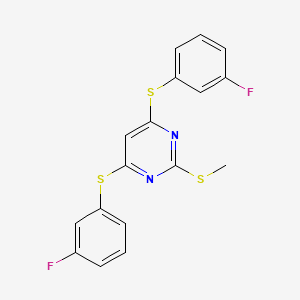 4,6-Bis[(3-fluorophenyl)sulfanyl]-2-(methylsulfanyl)pyrimidine