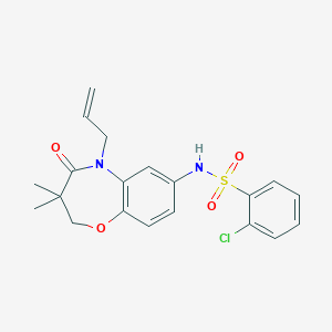 N-(5-allyl-3,3-dimethyl-4-oxo-2,3,4,5-tetrahydrobenzo[b][1,4]oxazepin-7-yl)-2-chlorobenzenesulfonamide