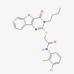 2-[(3-butyl-4-oxo-3,4-dihydro[1]benzofuro[3,2-d]pyrimidin-2-yl)sulfanyl]-N-(3-chloro-2-methylphenyl)acetamide