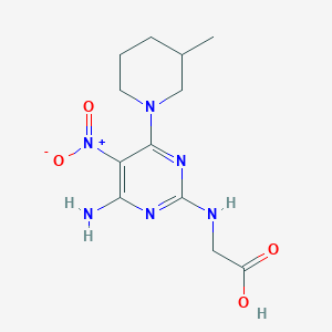 N-[4-amino-6-(3-methylpiperidin-1-yl)-5-nitropyrimidin-2-yl]glycine