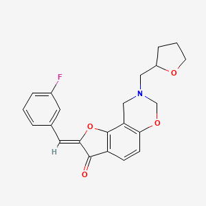 (Z)-2-(3-fluorobenzylidene)-8-((tetrahydrofuran-2-yl)methyl)-8,9-dihydro-2H-benzofuro[7,6-e][1,3]oxazin-3(7H)-one
