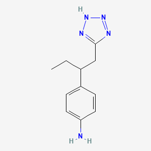 molecular formula C11H15N5 B2553557 4-[1-(2H-Tetrazol-5-yl)butan-2-yl]aniline CAS No. 2567503-40-4