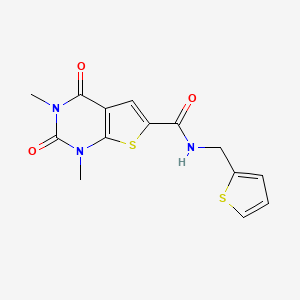 1,3-dimethyl-2,4-dioxo-N-(thiophen-2-ylmethyl)-1,2,3,4-tetrahydrothieno[2,3-d]pyrimidine-6-carboxamide