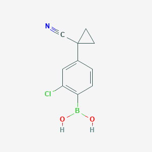 molecular formula C10H9BClNO2 B2553565 [2-Chloro-4-(1-cyanocyclopropyl)phenyl]boronic acid CAS No. 2377609-59-9