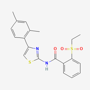molecular formula C20H20N2O3S2 B2553566 N-(4-(2,4-dimethylphenyl)thiazol-2-yl)-2-(ethylsulfonyl)benzamide CAS No. 922668-73-3