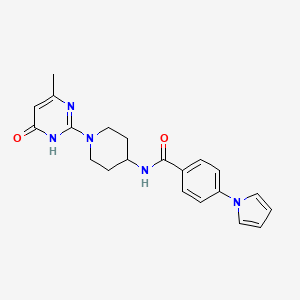 N-(1-(4-methyl-6-oxo-1,6-dihydropyrimidin-2-yl)piperidin-4-yl)-4-(1H-pyrrol-1-yl)benzamide