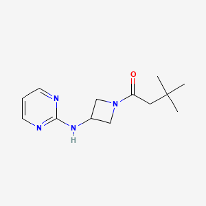 molecular formula C13H20N4O B2553593 3,3-Dimethyl-1-(3-(pyrimidin-2-ylamino)azetidin-1-yl)butan-1-one CAS No. 2210051-21-9