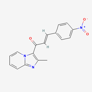 molecular formula C17H13N3O3 B2553603 (E)-1-(2-methylimidazo[1,2-a]pyridin-3-yl)-3-(4-nitrophenyl)-2-propen-1-one CAS No. 1357155-88-4