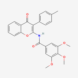 molecular formula C26H23NO6 B2553606 3,4,5-三甲氧基-N-(4-氧代-3-(对甲苯基)-4H-色满-2-基)苯甲酰胺 CAS No. 901271-41-8