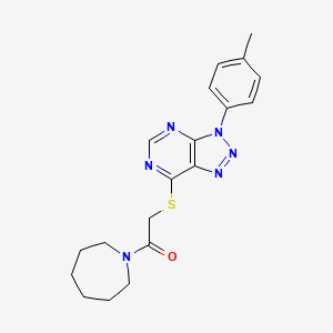 molecular formula C19H22N6OS B2553611 1-(azepan-1-yl)-2-((3-(p-tolyl)-3H-[1,2,3]triazolo[4,5-d]pyrimidin-7-yl)thio)ethanone CAS No. 863459-07-8