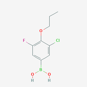 molecular formula C9H11BClFO3 B2553612 3-氯-5-氟-4-丙氧基苯硼酸 CAS No. 2096341-48-7