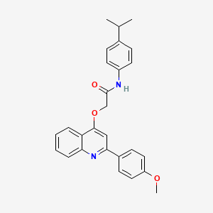 molecular formula C27H26N2O3 B2553614 N-(4-异丙苯基)-2-((2-(4-甲氧苯基)喹啉-4-基)氧基)乙酰胺 CAS No. 1114658-28-4