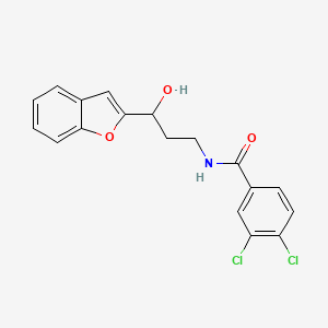 N-(3-(benzofuran-2-yl)-3-hydroxypropyl)-3,4-dichlorobenzamide