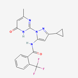 N-(3-cyclopropyl-1-(4-methyl-6-oxo-1,6-dihydropyrimidin-2-yl)-1H-pyrazol-5-yl)-2-(trifluoromethyl)benzamide