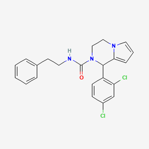 molecular formula C22H21Cl2N3O B2553622 1-(2,4-二氯苯基)-N-苯乙基-3,4-二氢吡咯并[1,2-a]嘧啶-2(1H)-甲酰胺 CAS No. 922643-04-7