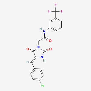 2-[(4Z)-4-[(4-chlorophenyl)methylidene]-2,5-dioxoimidazolidin-1-yl]-N-[3-(trifluoromethyl)phenyl]acetamide