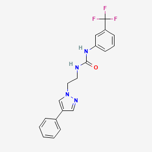 molecular formula C19H17F3N4O B2553632 1-(2-(4-苯基-1H-吡唑-1-基)乙基)-3-(3-(三氟甲基)苯基)脲 CAS No. 2034352-23-1