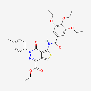 molecular formula C29H31N3O7S B2553641 Ethyl 4-oxo-3-(p-tolyl)-5-(3,4,5-triethoxybenzamido)-3,4-dihydrothieno[3,4-d]pyridazine-1-carboxylate CAS No. 851948-22-6