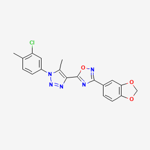 molecular formula C19H14ClN5O3 B2553656 3-(1,3-苯并二氧杂环-5-基)-5-[1-(3-氯-4-甲基苯基)-5-甲基-1H-1,2,3-三唑-4-基]-1,2,4-恶二唑 CAS No. 951577-16-5