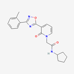 N-cyclopentyl-2-(2-oxo-3-(3-(o-tolyl)-1,2,4-oxadiazol-5-yl)pyridin-1(2H)-yl)acetamide