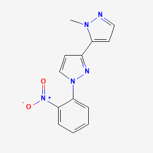 molecular formula C13H11N5O2 B2553673 2'-Methyl-1-(2-nitrophenyl)-1H,2'H-3,3'-bipyrazole CAS No. 2101196-85-2