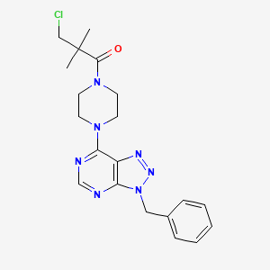1-(4-(3-benzyl-3H-[1,2,3]triazolo[4,5-d]pyrimidin-7-yl)piperazin-1-yl)-3-chloro-2,2-dimethylpropan-1-one