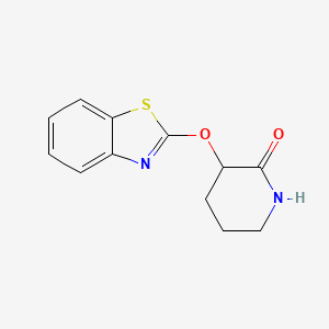 molecular formula C12H12N2O2S B2553684 3-(1,3-Benzothiazol-2-yloxy)piperidin-2-one CAS No. 2197492-64-9
