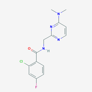 2-Chloro-N-[[4-(dimethylamino)pyrimidin-2-yl]methyl]-4-fluorobenzamide
