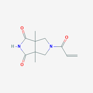 molecular formula C11H14N2O3 B2553688 3a,6a-Dimethyl-5-prop-2-enoyl-4,6-dihydropyrrolo[3,4-c]pyrrole-1,3-dione CAS No. 2305542-99-6