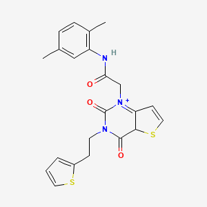 molecular formula C22H21N3O3S2 B2553690 N-(2,5-dimethylphenyl)-2-{2,4-dioxo-3-[2-(thiophen-2-yl)ethyl]-1H,2H,3H,4H-thieno[3,2-d]pyrimidin-1-yl}acetamide CAS No. 1260998-58-0