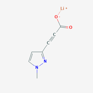molecular formula C7H5LiN2O2 B2553693 lithium(1+) ion 3-(1-methyl-1H-pyrazol-3-yl)prop-2-ynoate CAS No. 2044835-02-9