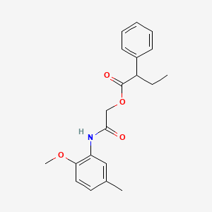 molecular formula C20H23NO4 B2553702 2-((2-Methoxy-5-methylphenyl)amino)-2-oxoethyl 2-phenylbutanoate CAS No. 380170-44-5