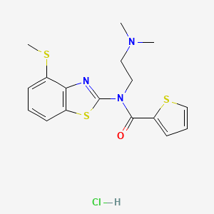 molecular formula C17H20ClN3OS3 B2553709 N-(2-(dimethylamino)ethyl)-N-(4-(methylthio)benzo[d]thiazol-2-yl)thiophene-2-carboxamide hydrochloride CAS No. 1327626-07-2